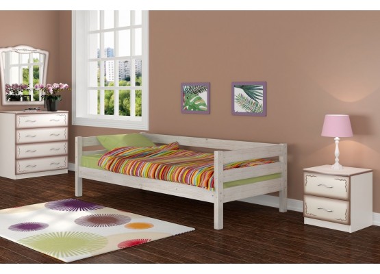 Кровать одинарная «Глория» (Белый), БРАВОмебель