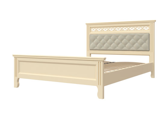 Кровать двойная «Грация» (Слоновая кость), БРАВОмебель