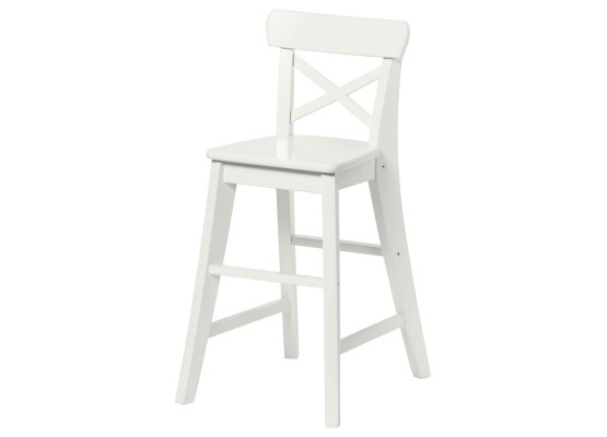 Детский барный стул ИНГОЛЬФ белый, ИКЕЯ