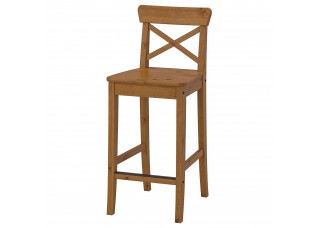 Стул барный ИНГОЛЬФ из массива коричневый