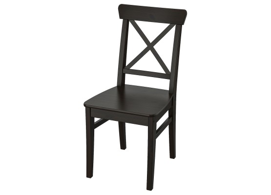 Стул из массива ИНГОЛЬФ черный, ИКЕЯ