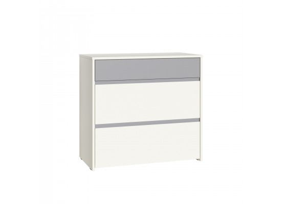 Комод «Торронто»  (Белый/Стальной серый), Моби-Мебель