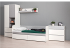 Модульная молодежная система «Торронто»  (Белый/Стальной серый), Моби-Мебель