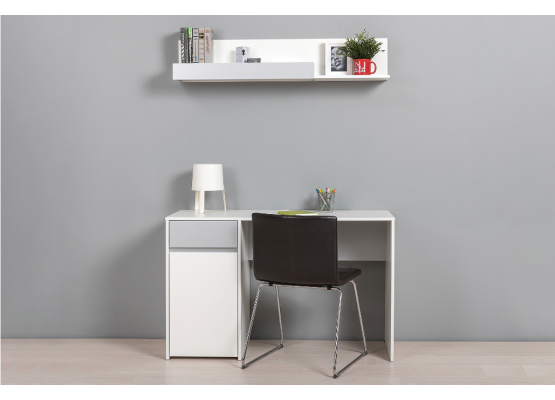 Модульная молодежная система «Торронто»  (Белый/Стальной серый), Моби-Мебель