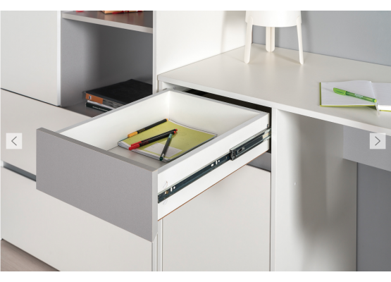 Модульная молодежная система «Торронто»  (Белый/Стальной серый), Моби-Мебель