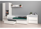 Модульная молодежная система «Торронто»  (Белый/Стальной серый), Моби-Мебель