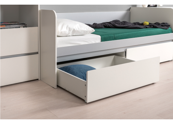 Модульная молодежная система «Торронто»  (Белый/Стальной серый), Моби-Мебель