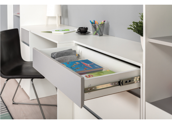 Модульная молодежная система «Торронто»  (Белый/Стальной серый), Моби-Мебель