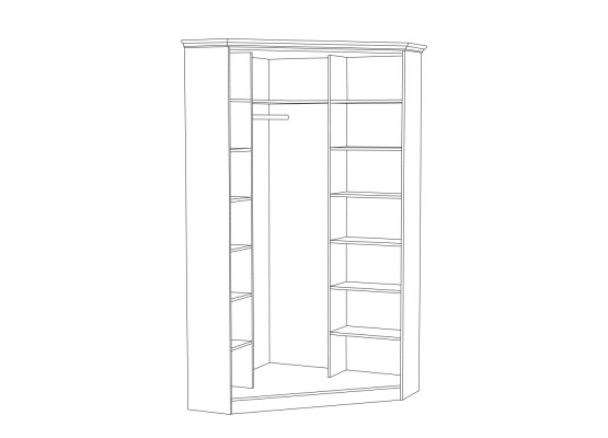 Шкаф угловой для одежды в спальню «Ливерпуль» 13.124.02, Моби-Мебель