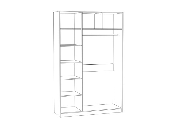 Шкаф комбинированный в спальню «Ливерпуль» 08.45.01, Моби-Мебель