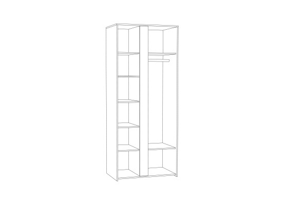 Шкаф со стеклом «Трувор» 13.204 спальня  (Дуб Гранж Песочный/Интра), Моби-Мебель