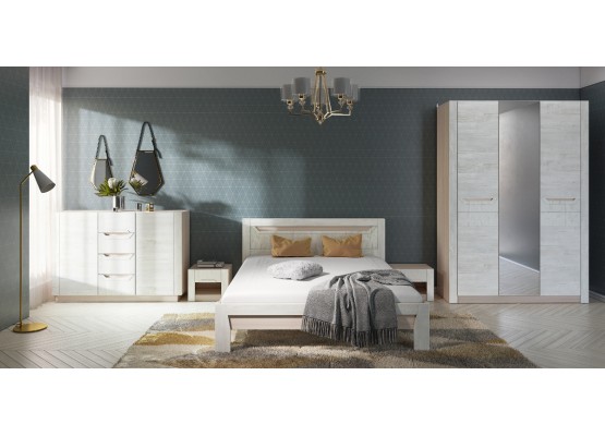 Спальня Ривьера композиция #2 шимо светлый/дуб винтенберг/ингрит, Бурэ