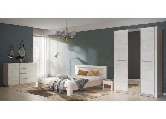 Спальня Ривьера композиция #1 шимо светлый/дуб винтенберг/ингрит, Бурэ