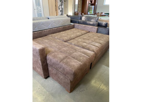 Угловой диван-кровать «Мишель 5» евротахта М5 НПБ, Бурэ