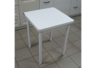Кухонный стол Ломберный поворотно-раскладной 600х600/1200 ЛДСП белый, ноги: металл (белый), ФОРТ