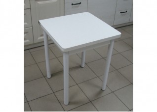 Кухонный стол Ломберный поворотно-раскладной 600х600/1200 ЛДСП белый, ноги: металл (белый)