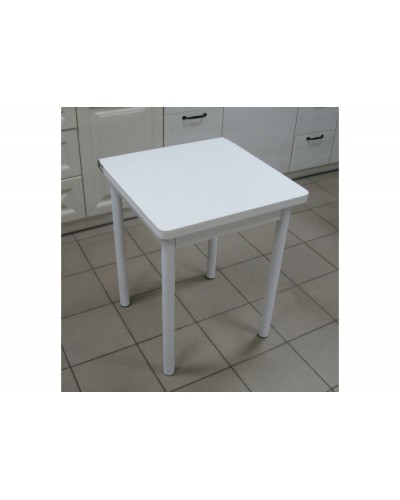 Кухонный стол Ломберный поворотно-раскладной 600х600/1200 ЛДСП белый, ноги: металл (белый)