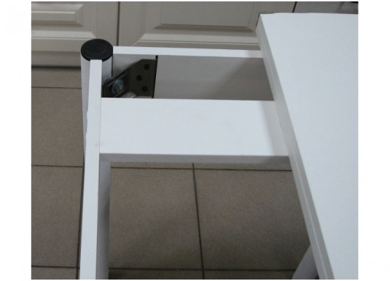 Кухонный стол Ломберный поворотно-раскладной 600х600/1200 ЛДСП белый, ноги: металл (белый), ФОРТ