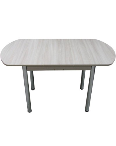 Кухонный стол ЕВРО раскладной 1000/1300х680 ЛДСП ясень шимо светлый, ноги: металл (хром) - 1