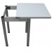 Кухонный стол Ломберный поворотно-раскладной 600х600/1200 ЛДСП белый, ноги: металл (хром) - 1
