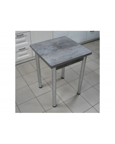Кухонный стол Ломберный поворотно-раскладной 600х600/1200 ЛДСП штейн темный, ноги: металл (хром) - 2