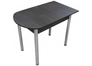 Стол Пристенный раскладной 1000/1230х600 ЛДСП венге, ноги: металл (хром)