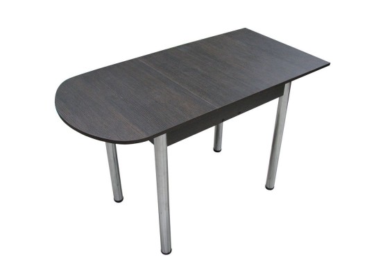 Стол Пристенный раскладной 1000/1230х600 ЛДСП венге, ноги: металл (хром), ФОРТ