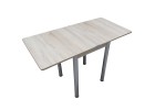 Кухонный стол Ломберный поворотно-раскладной 600х600/1200 ЛДСП дуб сонома светл, ноги: металл (хром), ФОРТ