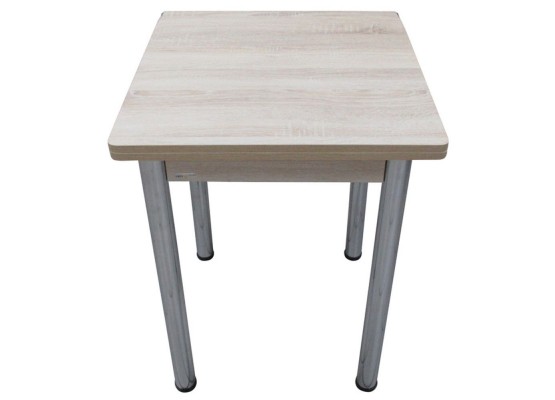 Кухонный стол Ломберный поворотно-раскладной 600х600/1200 ЛДСП дуб сонома светл, ноги: металл (хром), ФОРТ