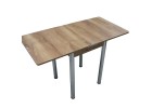 Кухонный стол Ломберный поворотно-раскладной 600х600/1200 ЛДСП орех, ноги: металл (хром), ФОРТ
