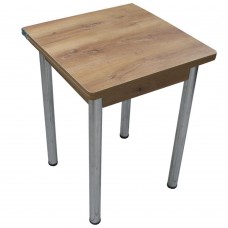 Кухонный стол Ломберный поворотно-раскладной 600х600/1200 ЛДСП орех, ноги: металл (хром)