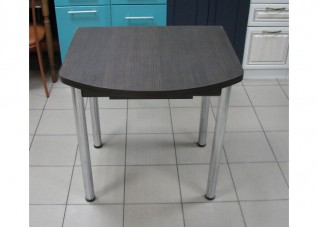 Кухонный стол ЕВРО раскладной 1000/1300х680 ЛДСП венге, ноги: металл (хром)