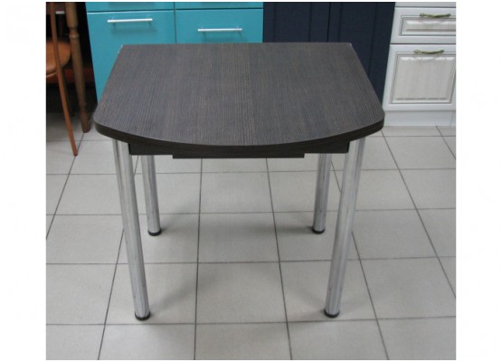 Кухонный стол ЕВРО раскладной 1000/1300х680 ЛДСП венге, ноги: металл (хром), ФОРТ