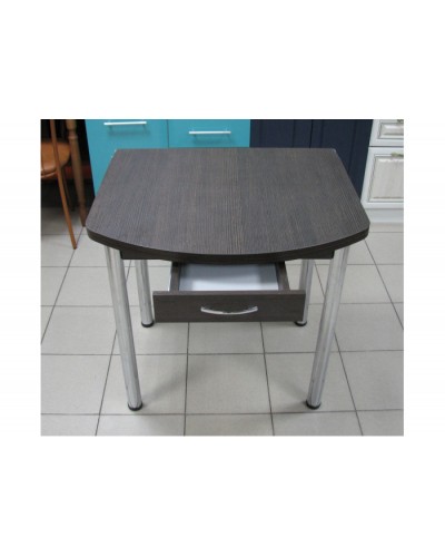Кухонный стол ЕВРО раскладной 1000/1300х680 ЛДСП венге, ноги: металл (хром) - 3