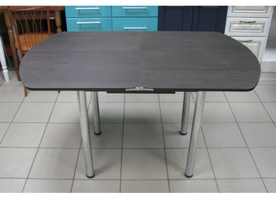 Кухонный стол ЕВРО раскладной 1000/1300х680 ЛДСП венге, ноги: металл (хром), ФОРТ