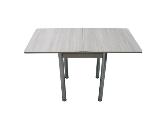 Кухонный стол Ломберный поворотно-раскладной 600х600/1200 ЛДСП ясень шимо светлый, ноги: металл (хром), ФОРТ