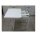 Кухонный стол Ломберный поворотно-раскладной с ящиком 800х600/1200 ЛДСП белый, ноги: металл (белый) - 3