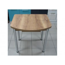 Кухонный стол ЕВРО раскладной 1000/1300х680 ЛДСП орех, ноги: металл (хром)