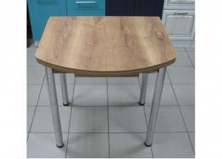 Кухонный стол ЕВРО раскладной 1000/1300х680 ЛДСП орех, ноги: металл (хром)