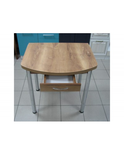 Кухонный стол ЕВРО раскладной 1000/1300х680 ЛДСП орех, ноги: металл (хром) - 4