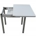 Кухонный стол Ломберный поворотно-раскладной с ящиком 800х600/1200 ЛДСП белый, ноги: металл (хром) - 2