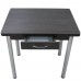 Кухонный стол Ломберный поворотно-раскладной с ящиком 800х600/1200 ЛДСП венге, ноги: металл (хром) - 1