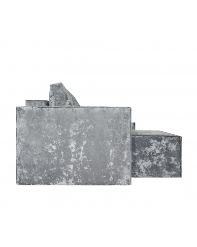 Диван еврокнижка Лофт П-образный с 2 оттоманками велюр кабрио серый, Фото Диван