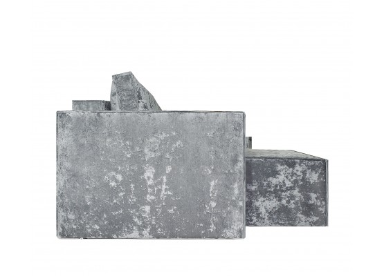 Диван еврокнижка Лофт П-образный с 2 оттоманками велюр кабрио серый, Фото Диван