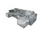 Диван еврокнижка Лофт П-образный с 2 оттоманками плюш серый, Фото Диван