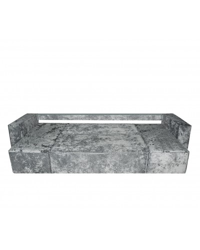 Диван еврокнижка Лофт П-образный с 2 оттоманками плюш серый, Фото Диван