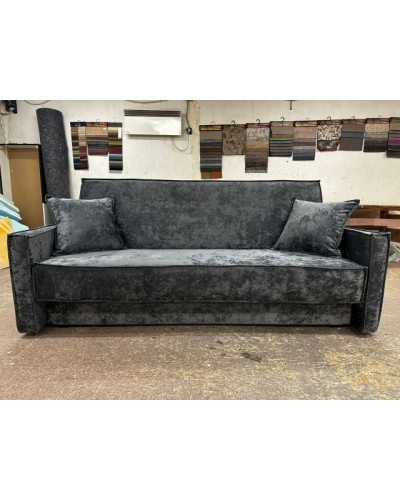 Диван Лофт книжка 120 серый , плюш, узкие боковины, Фото Диван