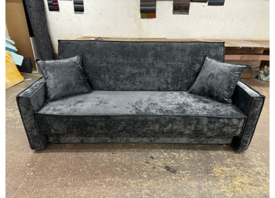 Диван Лофт книжка 120 серый , плюш, узкие боковины, Фото Диван