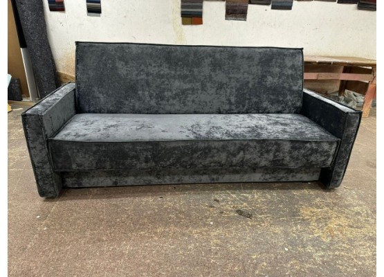 Диван Лофт книжка 120 серый , плюш, узкие боковины, Фото Диван