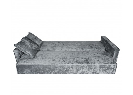 Диван Лофт книжка 120 серый , плюш, узкие боковины, Фото Диван